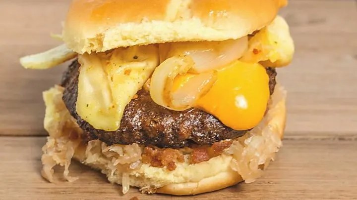 Pierogie Burger {Big Beefy Burger Topped Off With Buttery Pierogies} PierogieBurgerSeductionInTheKitchen