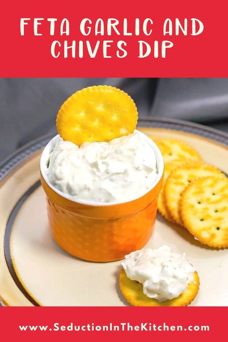 Feta Garlic and Chives Dip {The Ultimate Party Food Dip} Feta Garlic and Chives Dip title