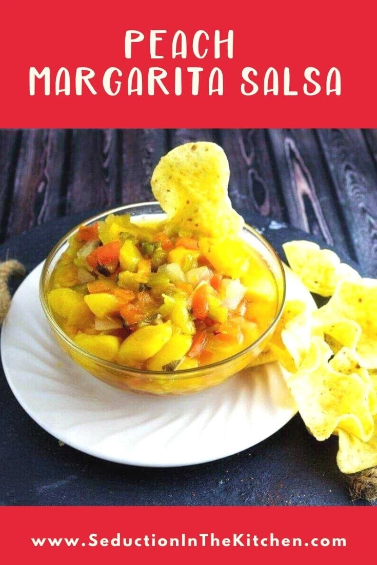 Peach Margarita Salsa {Hot Salsa Recipe For Your Taste Buds} Peach Margarita Salsa title