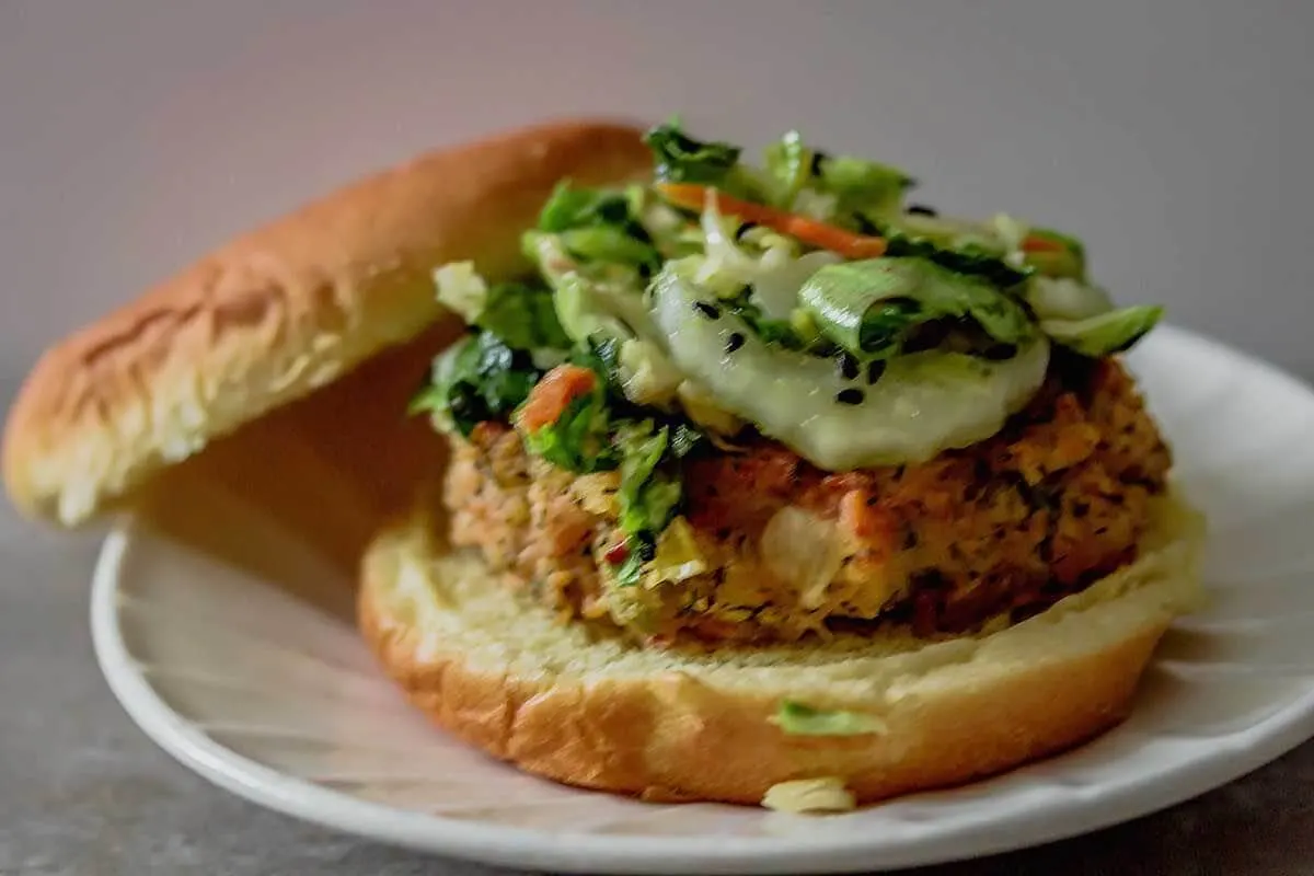 Mexican Salmon Burger With Slaw