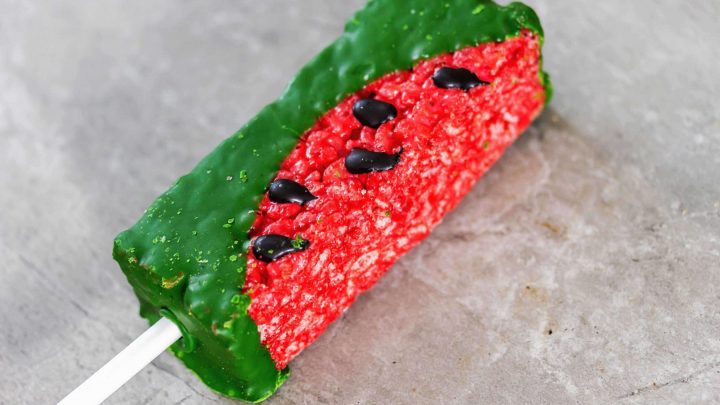 Watermelon Rice Krispy Pops