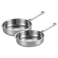 BONAZZA Fry Pan Set Physical Nonstick Fully Clad Tri-Ply Stainless Steel Frying Pan Set 8-Inch & 10-Inch, Fast and Even Heating with All Cooktops Induction Dishwasher Safe FDA Approved & PFOA Free