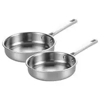 BONAZZA Fry Pan Set Physical Nonstick Fully Clad Tri-Ply Stainless Steel Frying Pan Set 8-Inch & 10-Inch, Fast and Even Heating with All Cooktops Induction Dishwasher Safe FDA Approved & PFOA Free