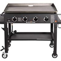 Blackstone 36 inch Outdoor Flat Top Gas Grill Griddle Station - 4-burner - Propane Fueled - Restaurant Grade - Professional Quality - With NEW Accessory Side Shelf and Rear Grease Management System