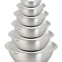 ChefLand Non Slip Stainless Steel Mixing Bowls 6-Piece Set With Silicone Base – Compact & Stackable Metal Whisking Bowls, Stylish Mirrored Exterior, Safe & Sturdy Design – Ideal For Cooking & Serving