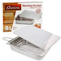 Stovetop Smoker - The Original (11” x 15” x 3.5”) Stainless Steel Smoking Box with Wood Chip Samples and Recipe Guide - Works Over Any Heat Source, Indoor or Outdoor