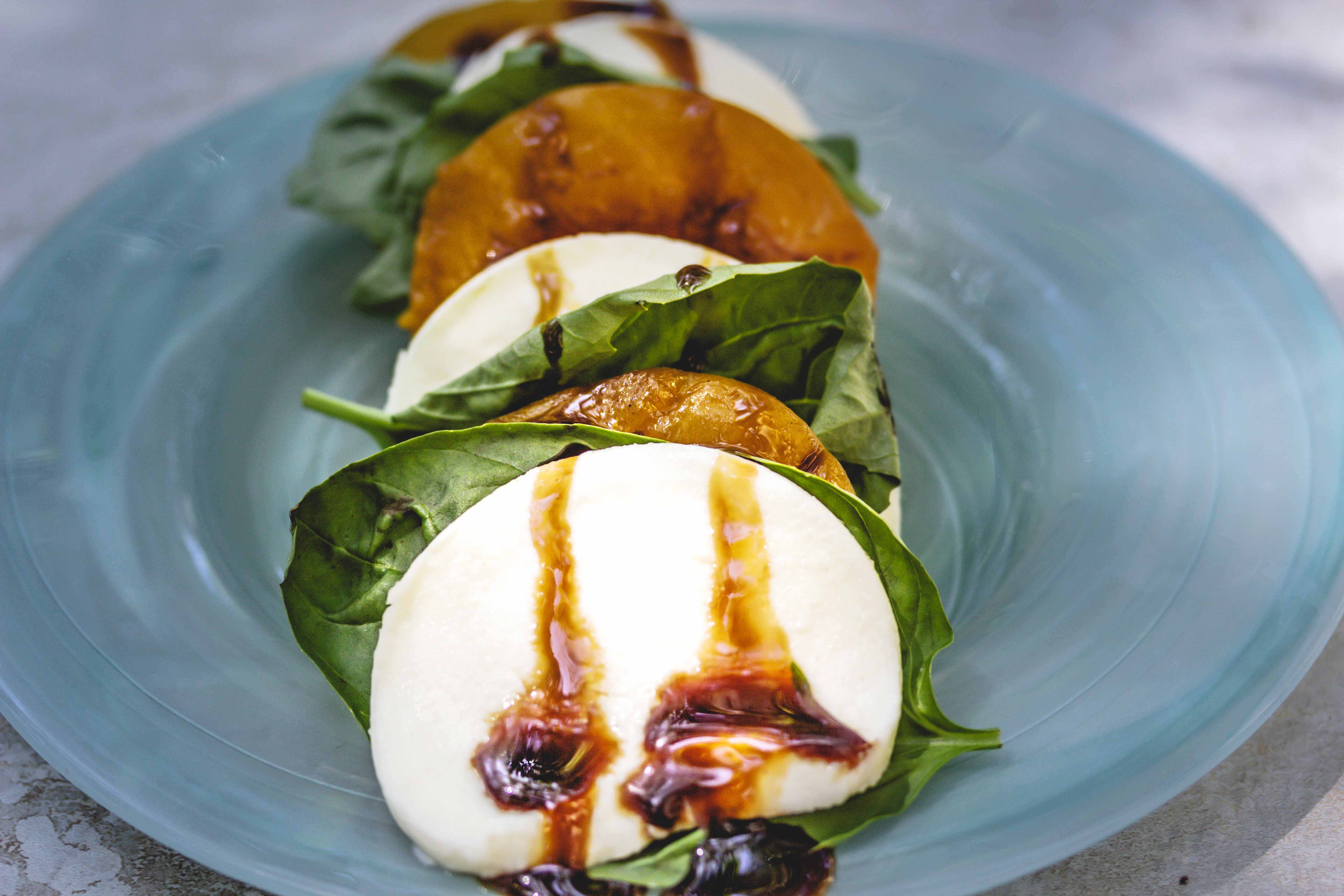 Grilled-Peach-Caprese-Salad