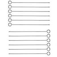 Great Credentials 12-Inch Long Stainless Steel Skewers, Barbecue Skewers, BBQ Skewers, Shish Kebab Kabob Skewers, Ring-Tip Handle, 1-Dozen (12)