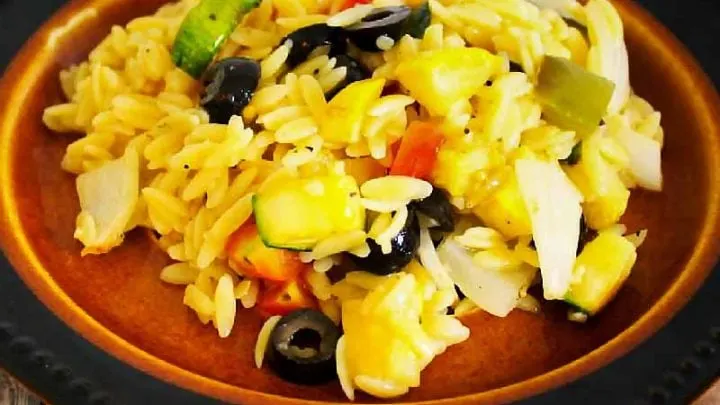 Grilled Vegetables Orzo Salad {With Lemon Dijon Dressing} Grilled Vegetables Orzo Salad