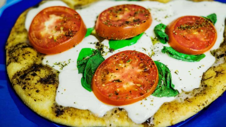 Caprese Grilled Pizza  scaled