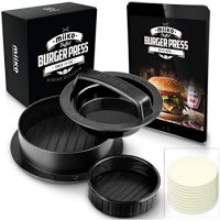 MiiKO Stuffed Burger Press with 20 Free Burger Patty Papers and Recipe E-Book - 3 in 1 Burger Press/Slider Press/Hamburger Maker
