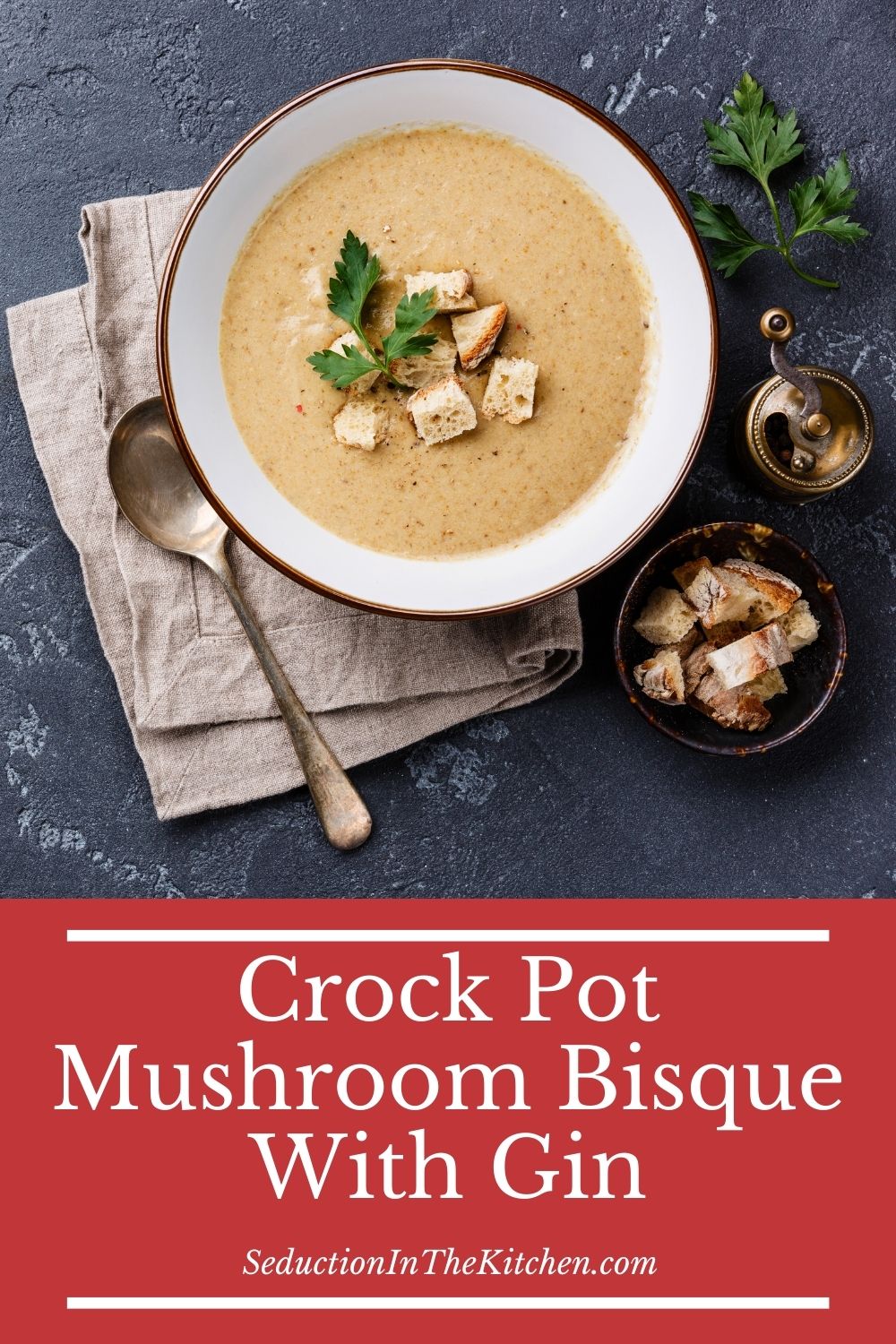 Crock Pot Mushroom Bisque With Gin {Easy Slow Cooker Soup}