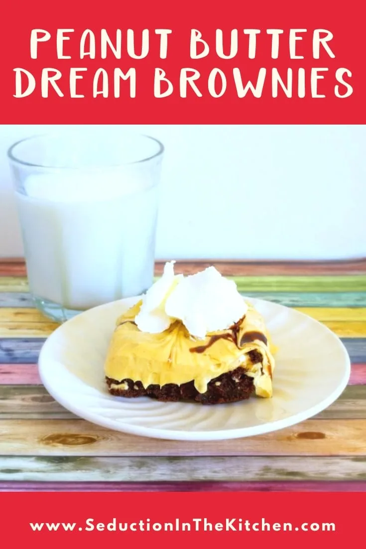 Peanut Butter Dream Brownies {An Incredible Brownies Cake} Peanut Butter Dream Brownies title