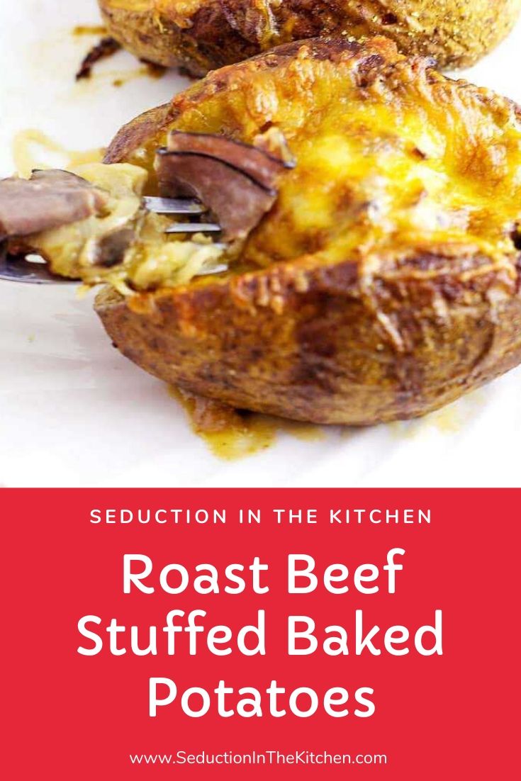 Roast Beef Stuffed Baked Potatoes pin