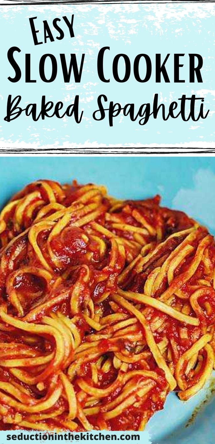 Crock Pot Baked Spaghetti {Easy Spaghetti Recipe}
