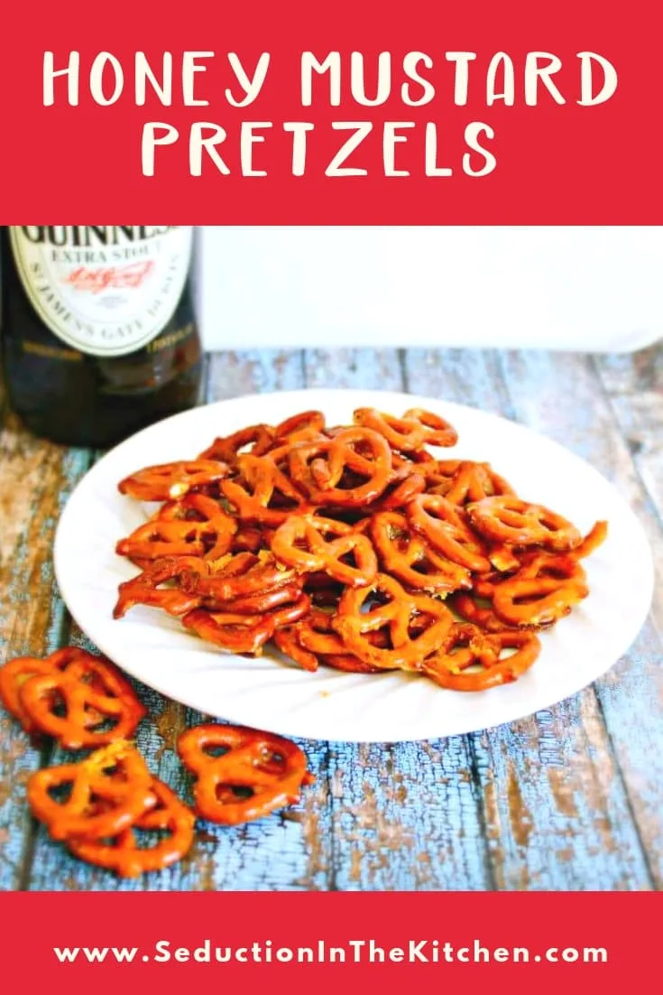 Honey Mustard Pretzels {Easy Football Snacks} Honey Mustard Pretzels title card