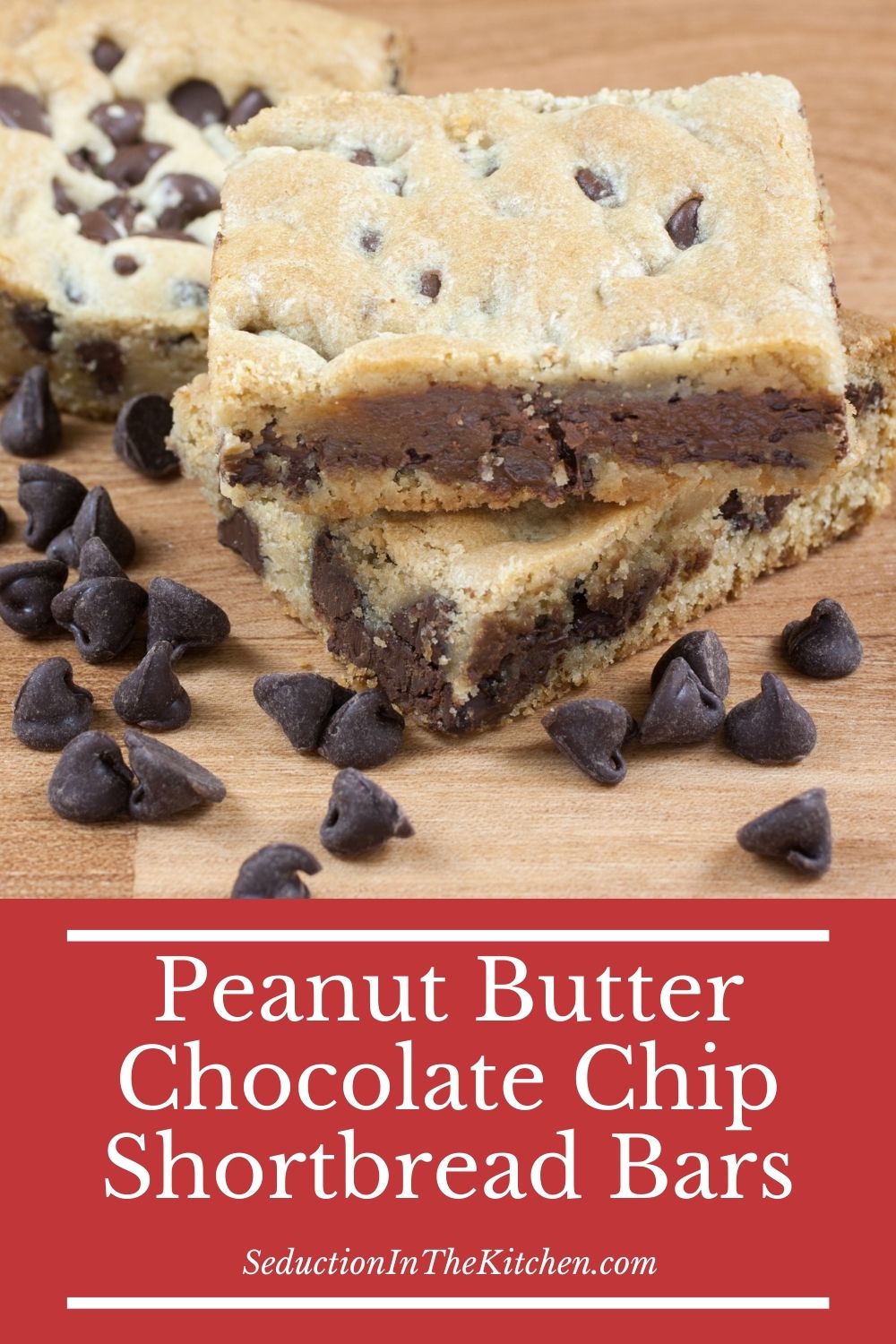 Peanut Butter Chocolate Chip Shortbread Bars {Easy Shortbread Pastry}