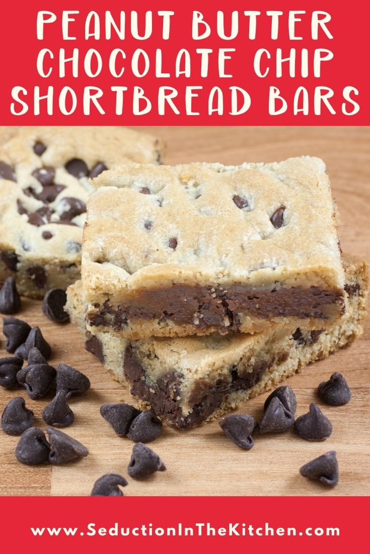 Peanut Butter Chocolate Chip Shortbread Bars {Easy Shortbread Pastry}