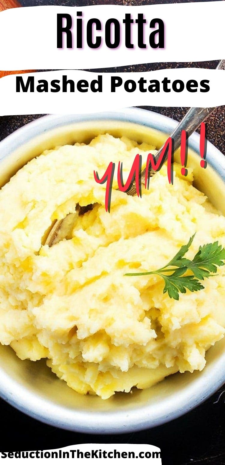 Simple Ricotta Mashed Potatoes {Garlic Ricotta Flavor}