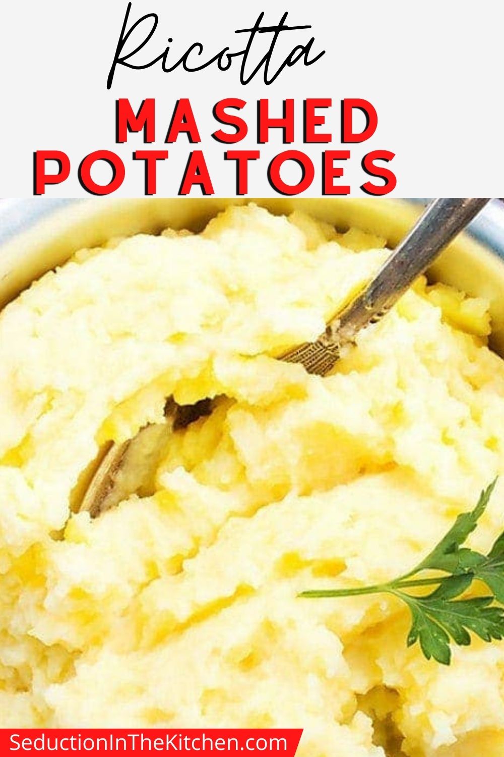 Simple Ricotta Mashed Potatoes {Garlic Ricotta Flavor}