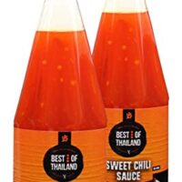 Sweet Chili Sauce (2 Pack) Real Asian Brewed – No MSG – Kosher Certified – Sweet & Spicy Dressing for Barbeque Chicken, Grilled Food, Fish, Meat – Convenient Bottle Size: 23.6 fl-oz – Best of Thailand