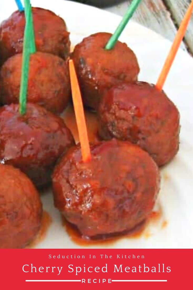 Cherry Spiced Meatballs pin