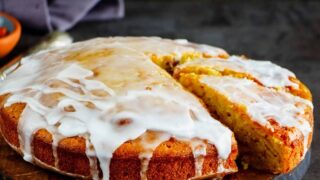 Eggnog Coffee Cake With White Chocolate Glaze