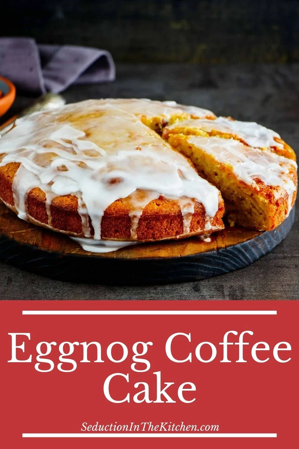 Eggnog Coffee Cake With White Chocolate Glaze