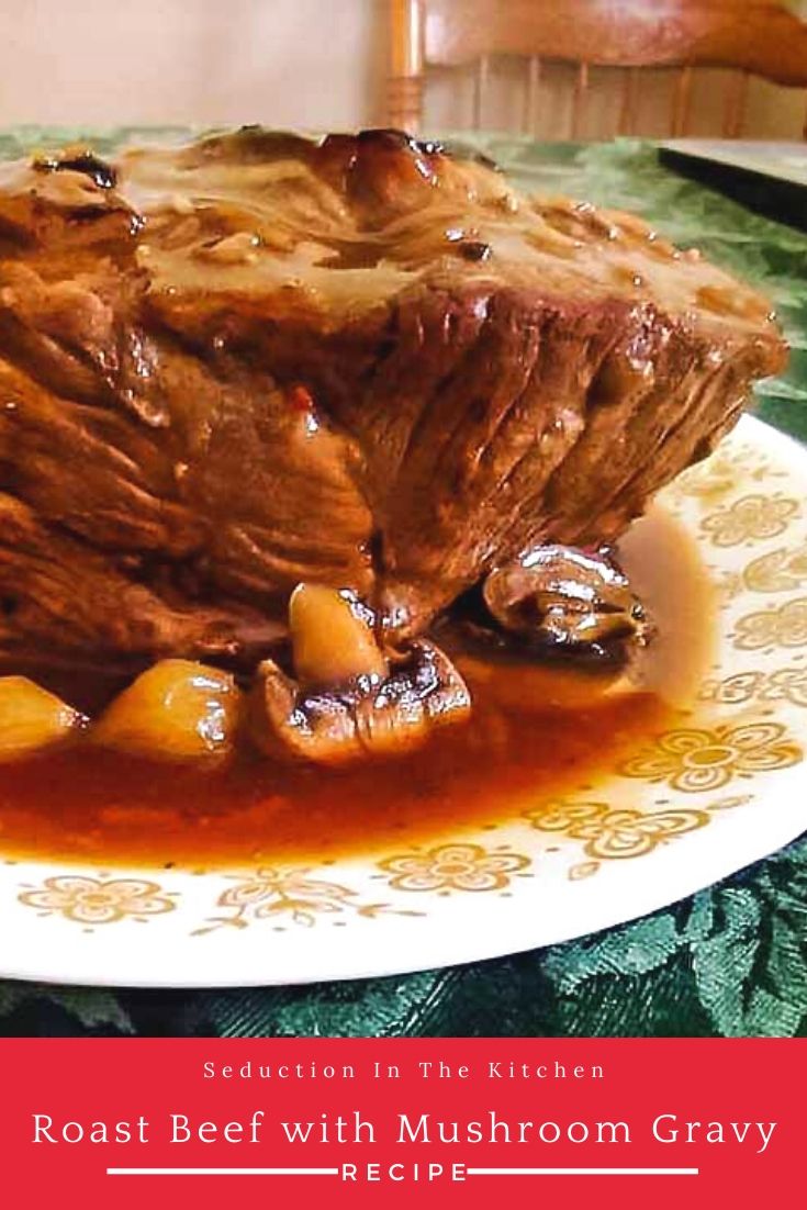 Roast Beef with Mushroom Gravy pin