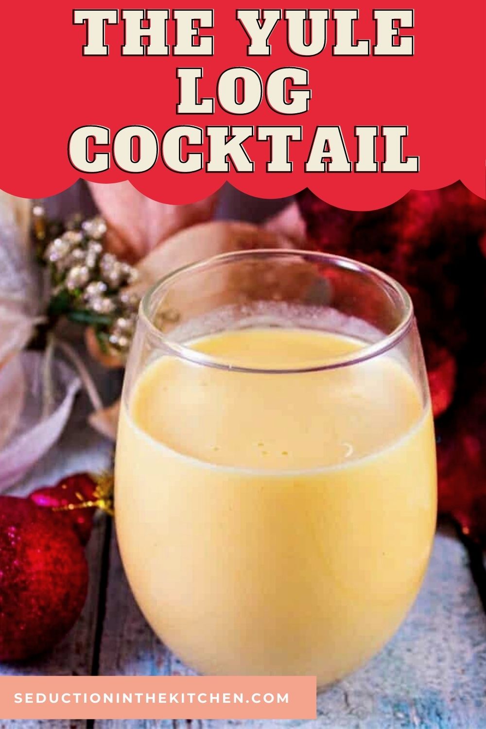 The Yule Log Cocktail {Eggnog Cocktail With Fireball Whisky}