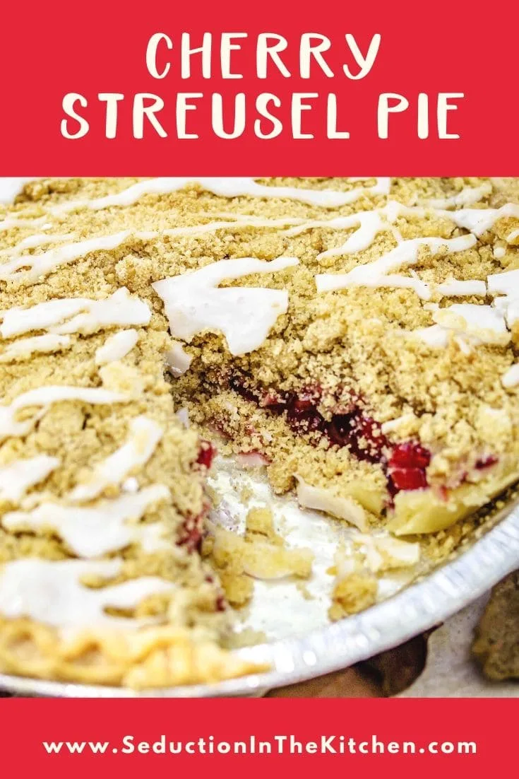 Effortless Cherry Streusel Pie {Easy Pie Recipe} cherry streusel pie title