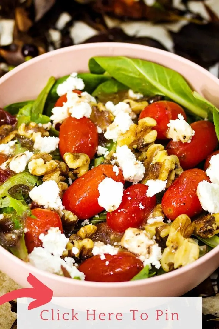 Click Here To Pin Strawberry Balsamic Walnut Goat Cheese Salad