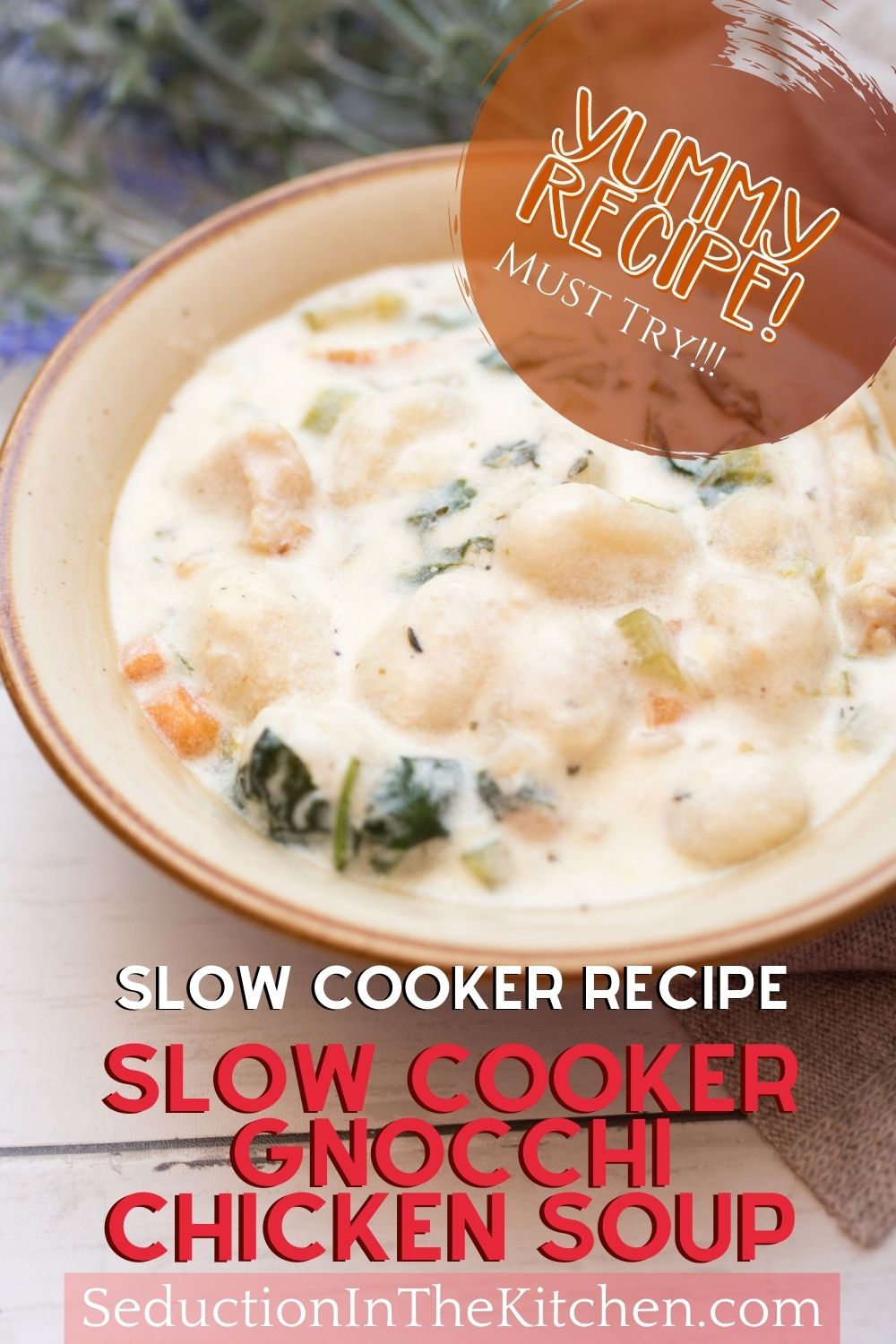 Slow Cooker Gnocchi Chicken Soup (Easy Soup Recipe}