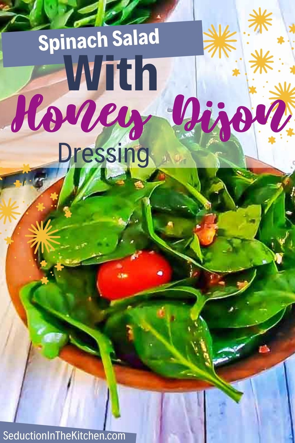 Spinach Salad With Honey Dijon Dressing {Quick Salad}