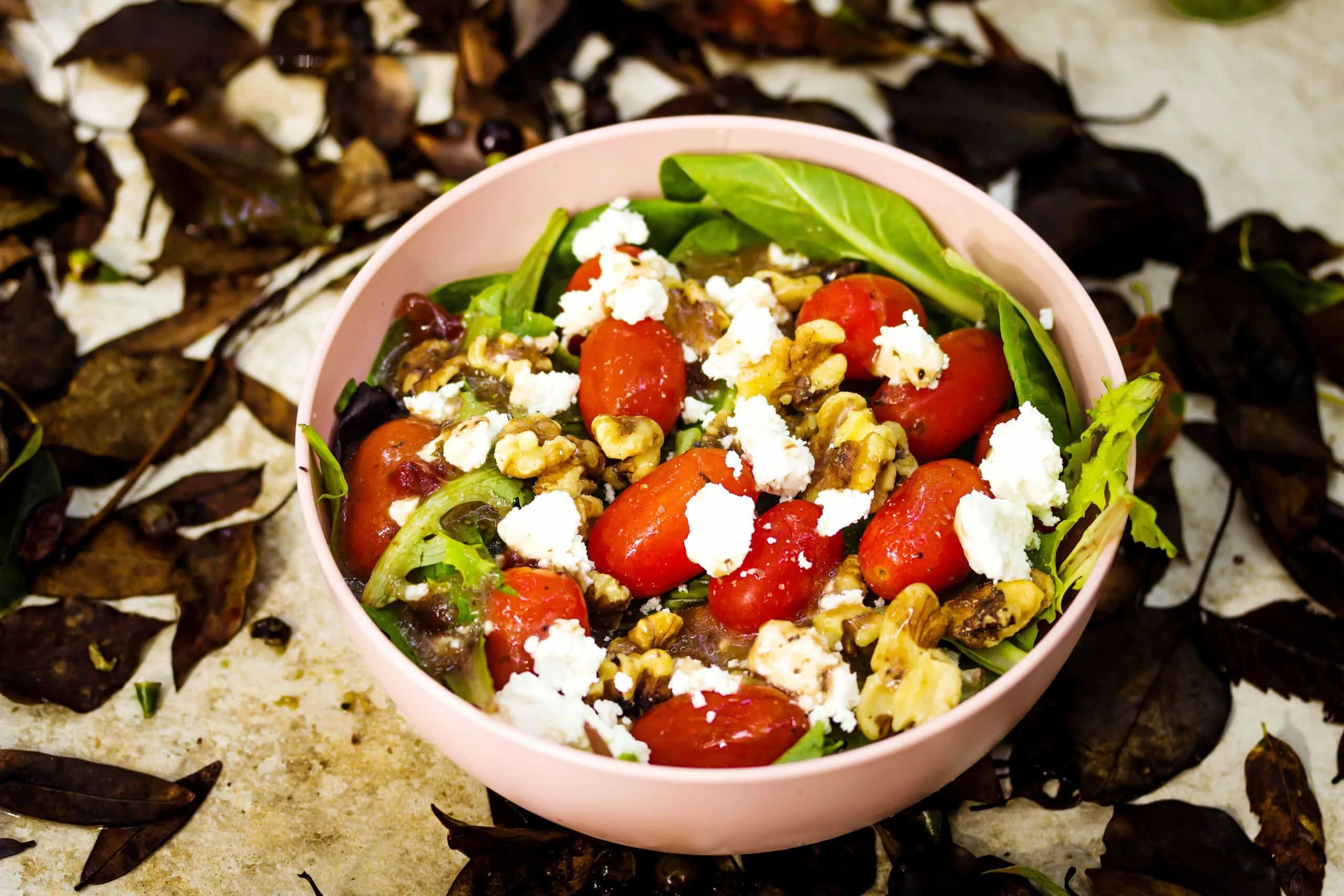 Strawberry Balsamic Walnut Goat Cheese Salad scaled