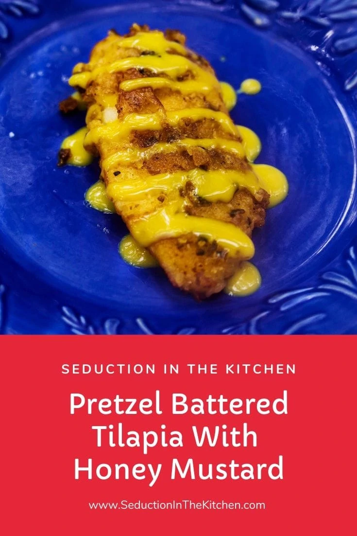 Pretzel Battered Tilapia With Honey Mustard pin