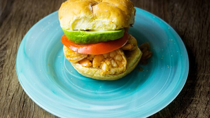 Cajun Shrimp Burger {Simple Burger Recipe With Avocado Mayo} Cajun Shrimp Burger scaled