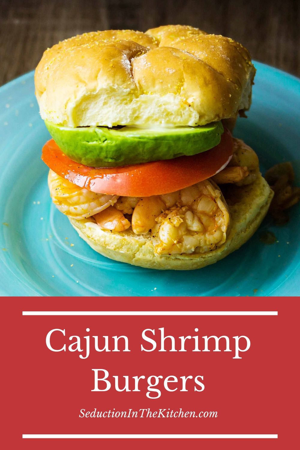 Cajun Shrimp Burger {Simple Burger Recipe With Avocado Mayo} Cajun Shrimp Burgers pin