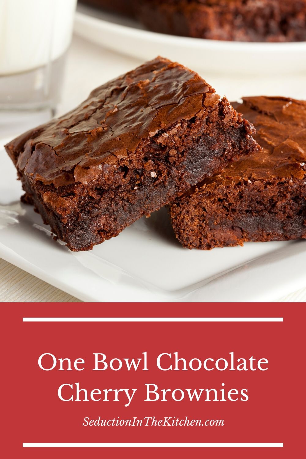 One Bowl Chocolate Cherry Brownies pin