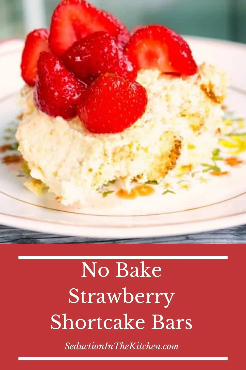 No Bake Strawberry Shortcake Bars pin