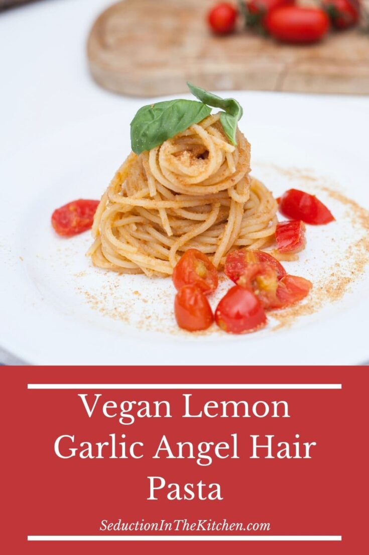 Vegan Lemon Garlic Angel Hair Pasta {Simple Vegan Recipe}
