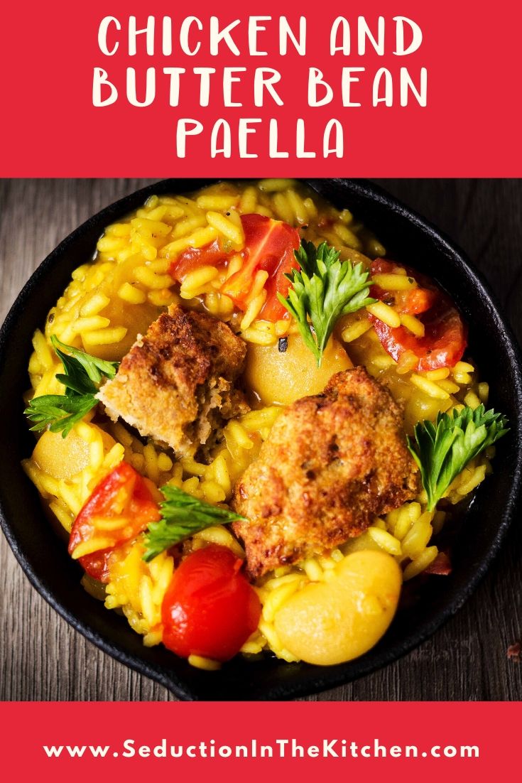 Chicken and Butter Bean Paella title