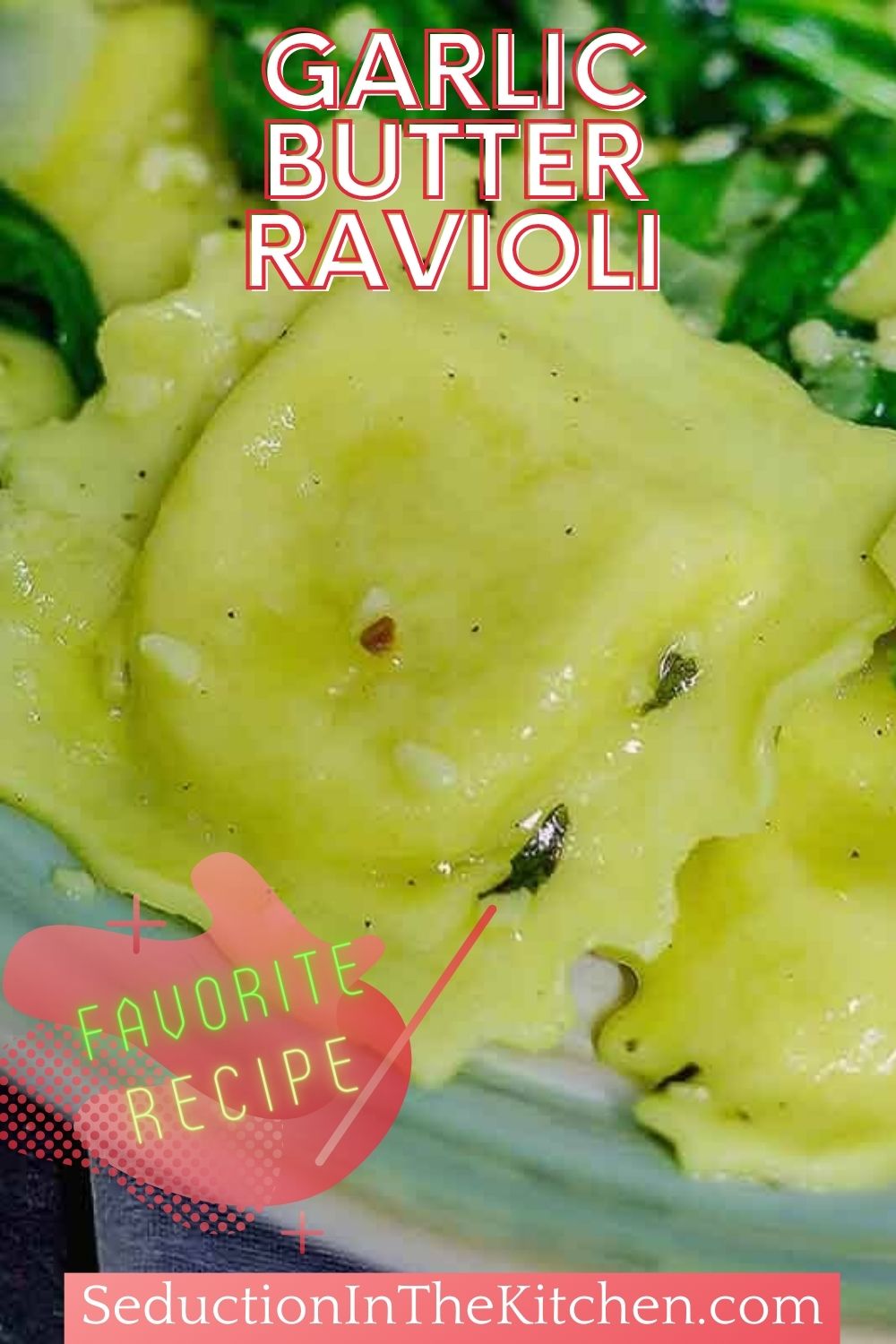 Garlic Butter Ravioli With Spinach {Easy Pasta Dish}