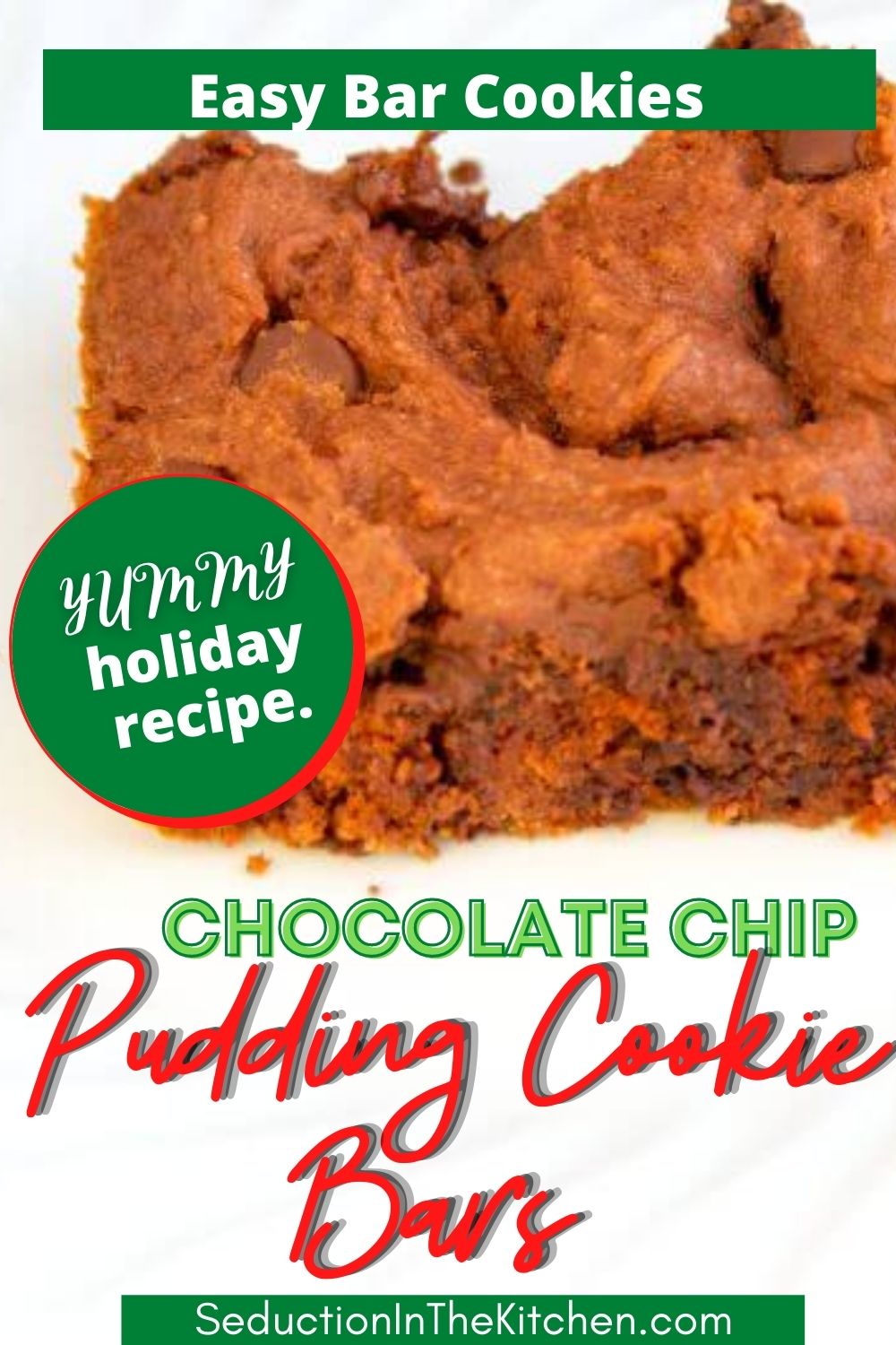 Chocolate Chip Pudding Cookie Bars {Easy Bar Cookies}