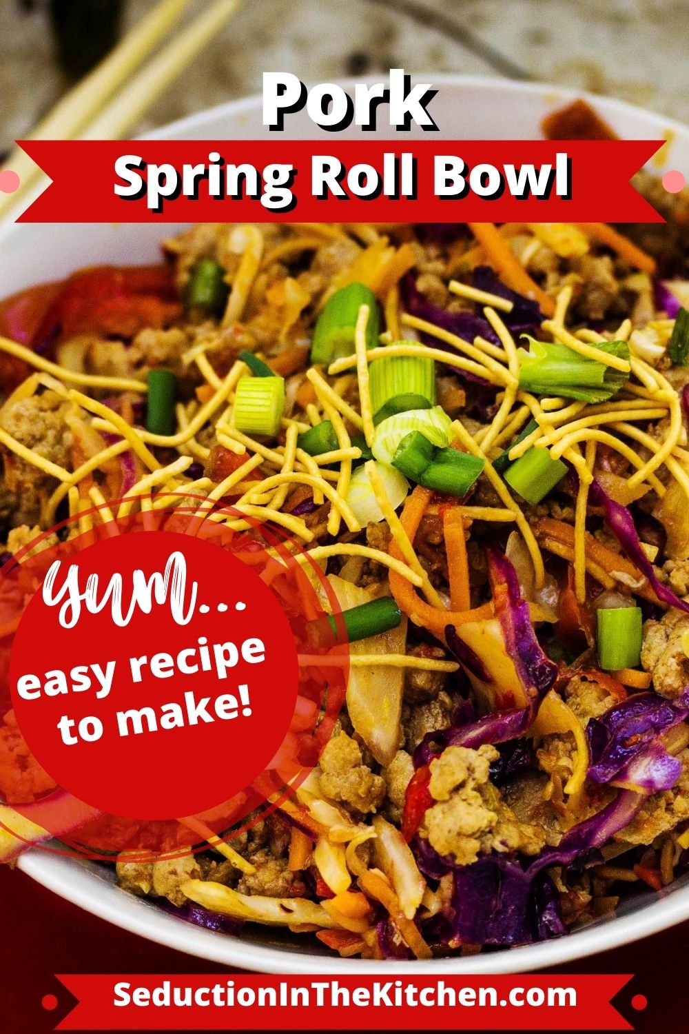 Pork Spring Roll Bowl {Simple One Dish Meal}